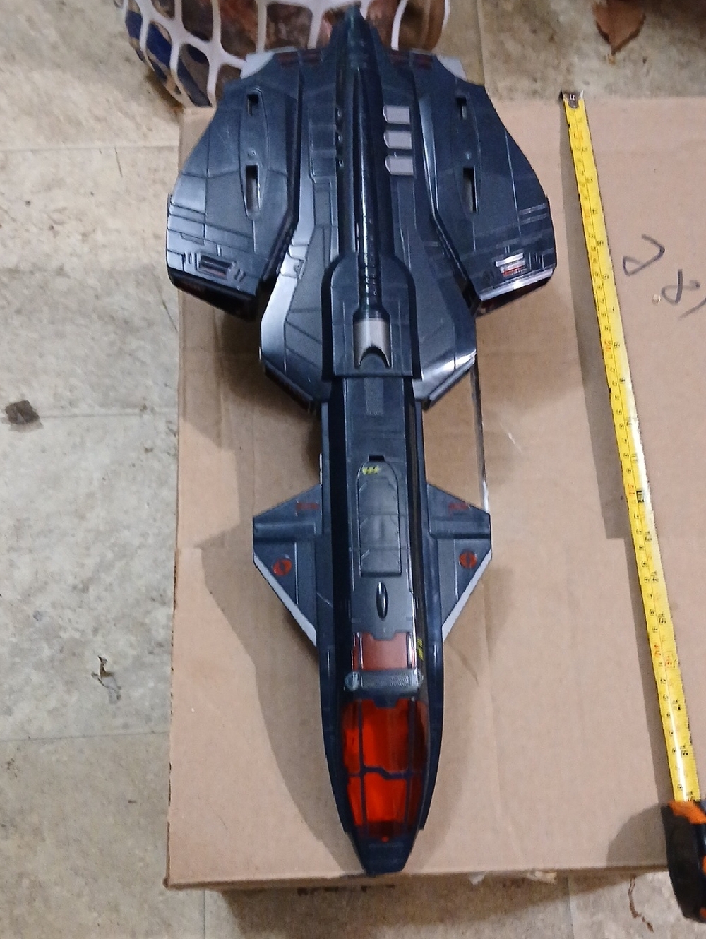 Dark Blue Kids Shuttle Toy with Red Canopy - Space Vehicle, 20 In.